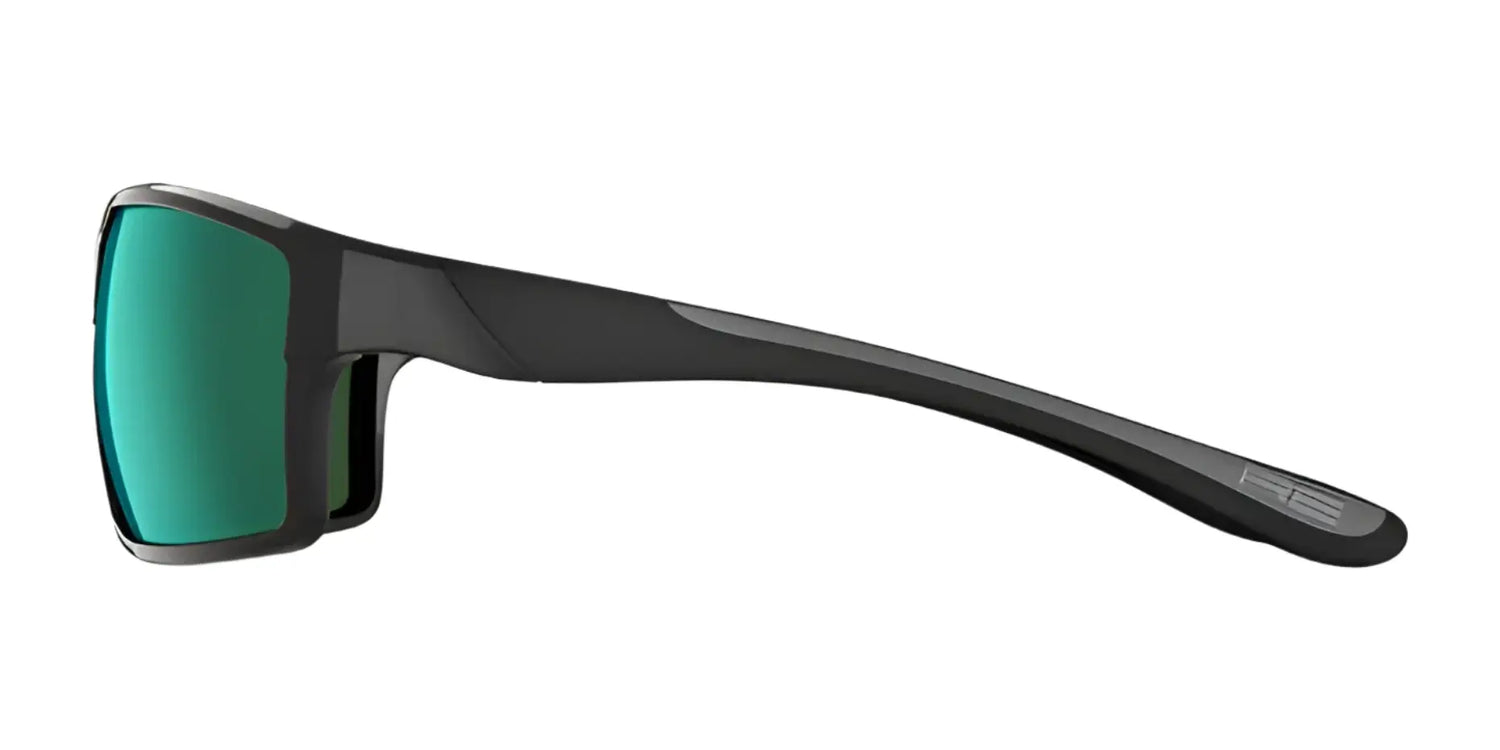 Side view of RE Ranger Marshall Sunglasses | Size 64 in black, featuring green Clearsight Lens Technology by RE Ranger, ideal for outdoor activities, displayed on a white background. Side view of RE Ranger Marshall Sunglasses | Size 64 in black, featuring green Clearsight Lens Technology by RE Ranger, ideal for outdoor activities, displayed on a white background.