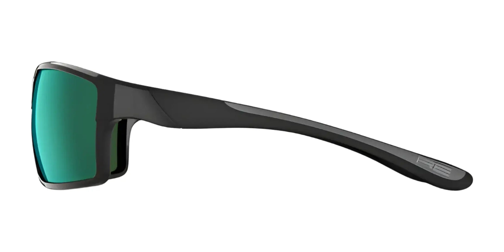 Side view of RE Ranger Marshall Sunglasses | Size 64 in black, featuring green Clearsight Lens Technology by RE Ranger, ideal for outdoor activities, displayed on a white background. Side view of RE Ranger Marshall Sunglasses | Size 64 in black, featuring green Clearsight Lens Technology by RE Ranger, ideal for outdoor activities, displayed on a white background.