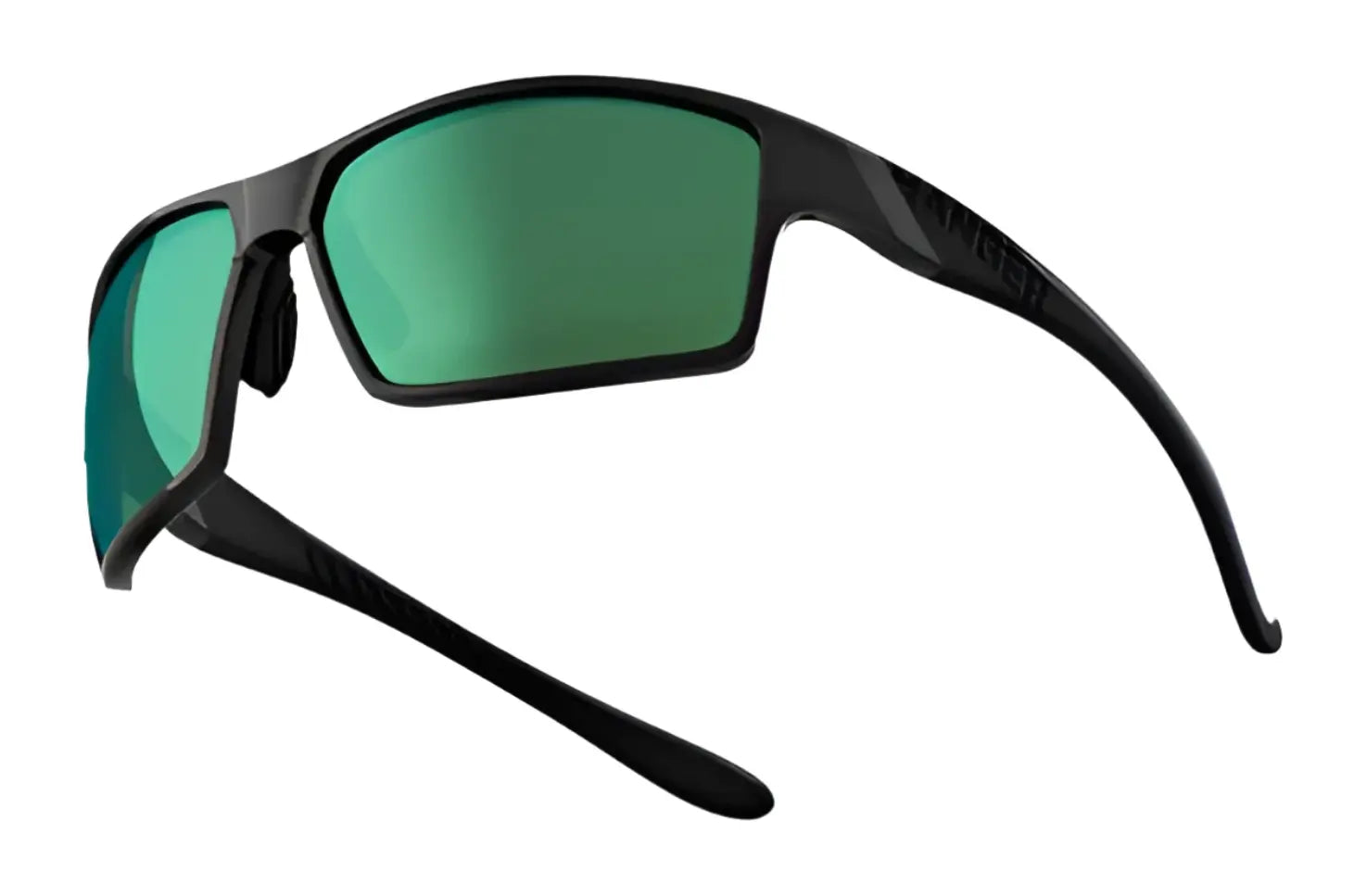 The RE Ranger Marshall Sunglasses | Size 64 by RE Ranger feature black frames and green reflective lenses with Clearsight Lens Technology. Displayed from a side angle on a white background, they’re ideal for outdoor pursuits. The RE Ranger Marshall Sunglasses | Size 64 by RE Ranger feature black frames and green reflective lenses with Clearsight Lens Technology. Displayed from a side angle on a white background, they’re ideal for outdoor pursuits.