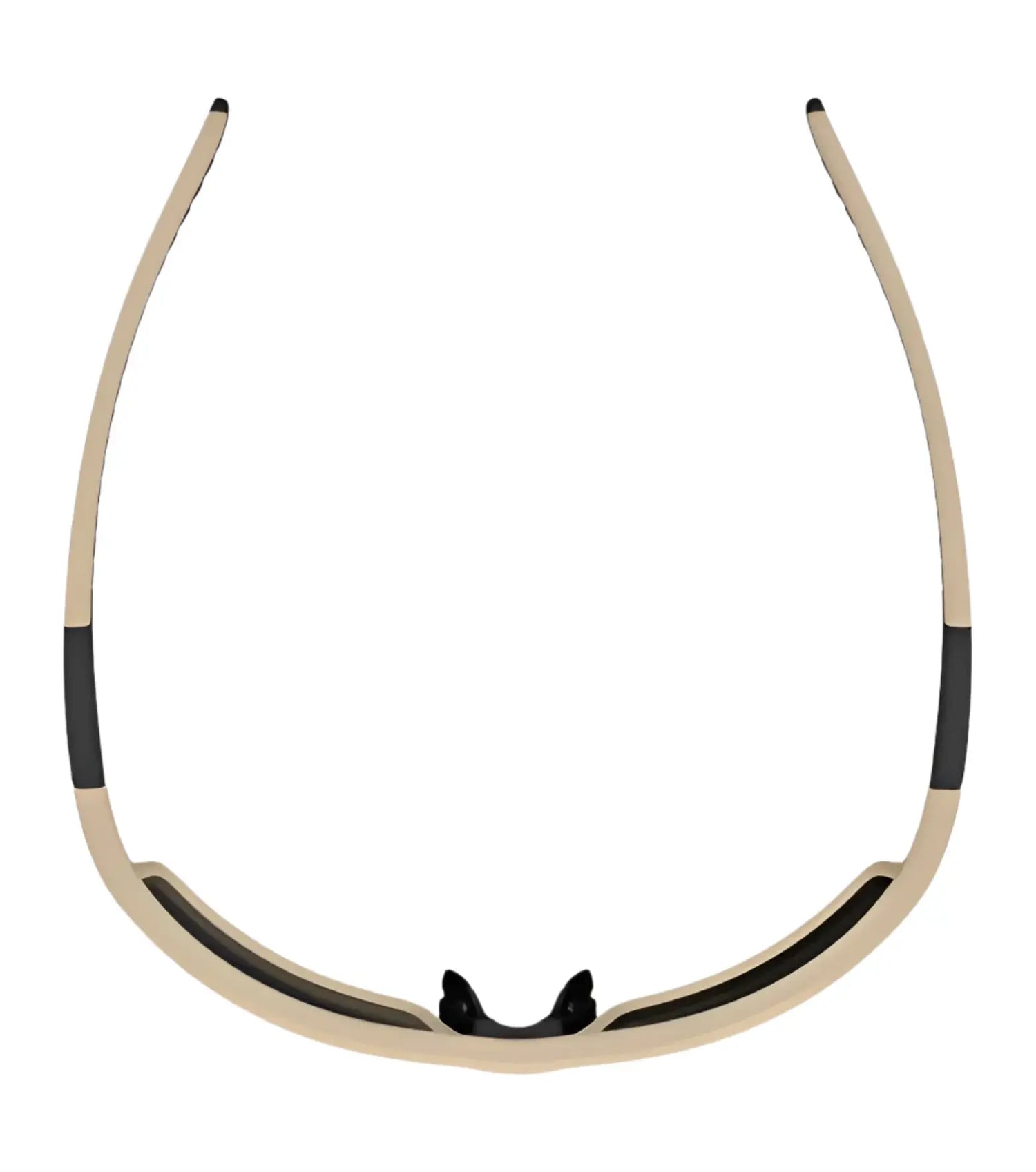 The RE Ranger Marshall Sunglasses | Size 64 in beige and black are shown from above, featuring the frame, nose pads, and Clearsight Lens Technology by RE Ranger—perfect for outdoor activities. The RE Ranger Marshall Sunglasses | Size 64 in beige and black are shown from above, featuring the frame, nose pads, and Clearsight Lens Technology by RE Ranger—perfect for outdoor activities.