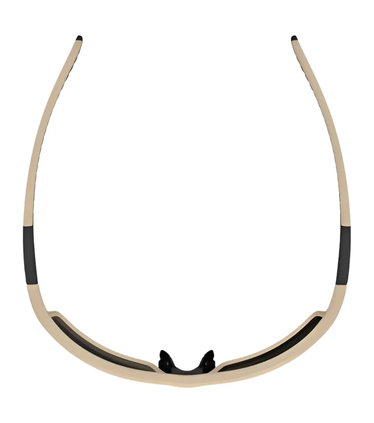 The RE Ranger Marshall Sunglasses | Size 64 in beige and black are shown from above, featuring the frame, nose pads, and Clearsight Lens Technology by RE Ranger—perfect for outdoor activities. The RE Ranger Marshall Sunglasses | Size 64 in beige and black are shown from above, featuring the frame, nose pads, and Clearsight Lens Technology by RE Ranger—perfect for outdoor activities.
