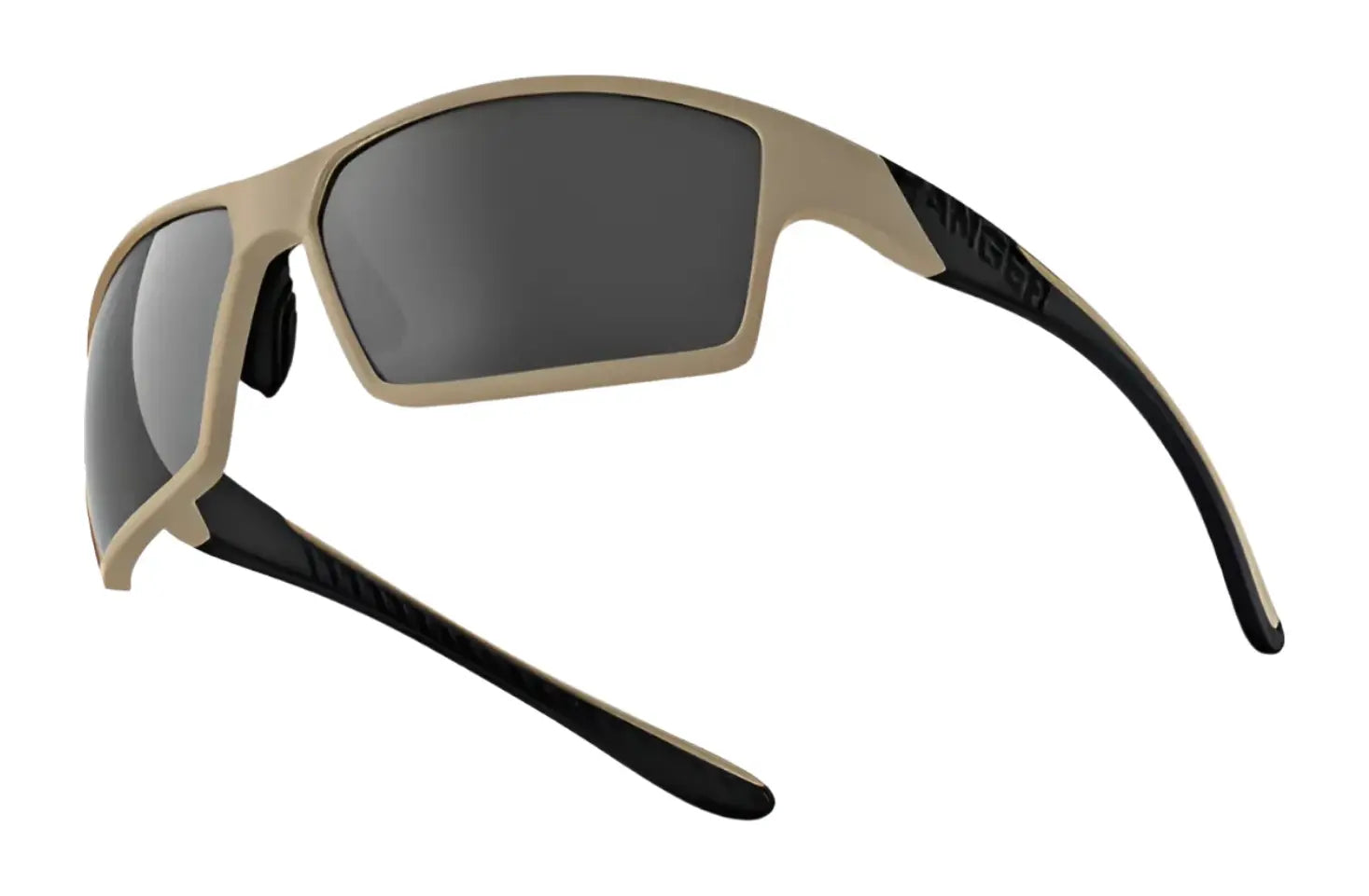 The RE Ranger Marshall Sunglasses | Size 64 feature a tan and black wraparound design with dark Clearsight Lens Technology, shown from side and rear angles—ideal for outdoor activities. The RE Ranger Marshall Sunglasses | Size 64 feature a tan and black wraparound design with dark Clearsight Lens Technology, shown from side and rear angles—ideal for outdoor activities.