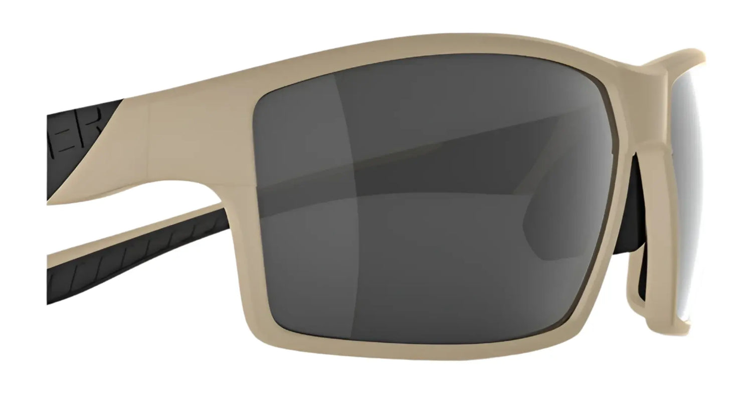 The RE Ranger Marshall Sunglasses | Size 64 feature a beige wraparound design with dark Clearsight Lens Technology and black arm details—ideal for outdoor activities. The RE Ranger Marshall Sunglasses | Size 64 feature a beige wraparound design with dark Clearsight Lens Technology and black arm details—ideal for outdoor activities.