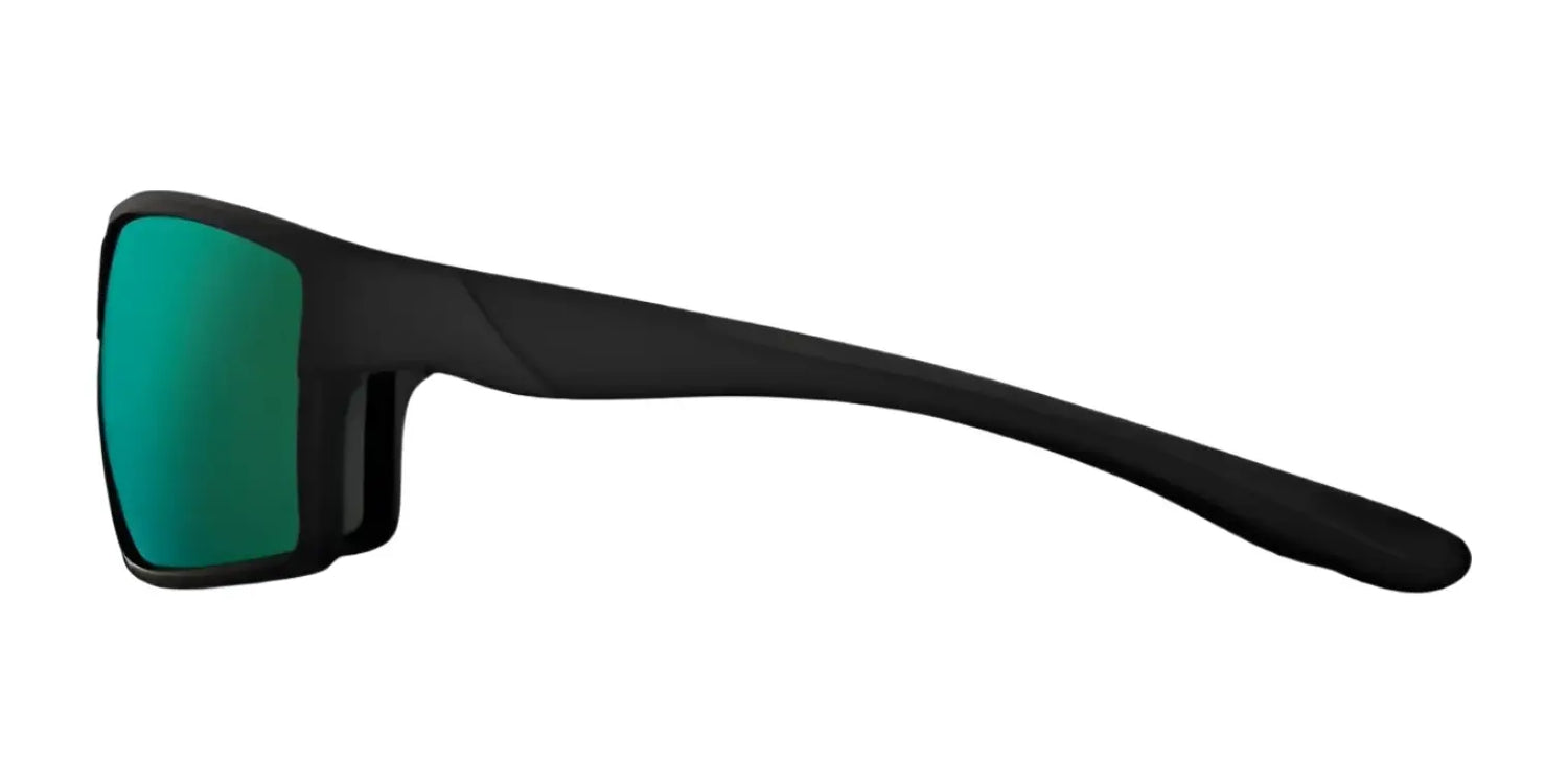Side view of RE Ranger Marshall Sunglasses | Size 64 by RE Ranger in black, featuring green mirrored Clearsight Lens Technology lenses, ideal for outdoor activities, displayed on a white background. Side view of RE Ranger Marshall Sunglasses | Size 64 by RE Ranger in black, featuring green mirrored Clearsight Lens Technology lenses, ideal for outdoor activities, displayed on a white background.