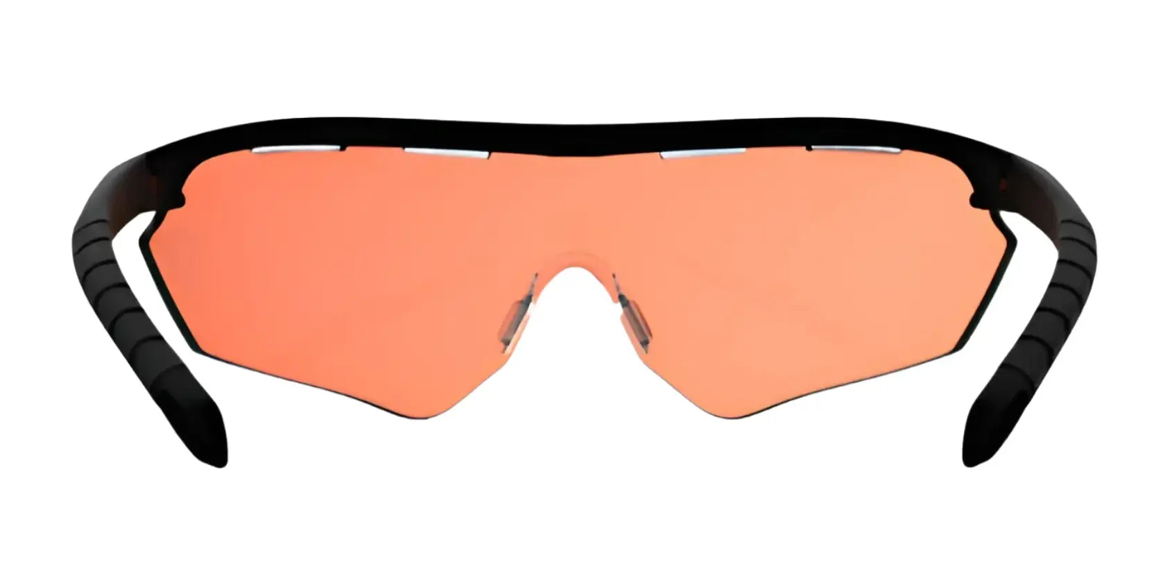 RE Ranger Phantom 2.0 Shooting Sunglasses (Size 146) by RE Ranger, featuring orange-tinted Claysight lenses, a single wraparound design, and sleek black arms displayed on a white background. RE Ranger Phantom 2.0 Shooting Sunglasses (Size 146) by RE Ranger, featuring orange-tinted Claysight lenses, a single wraparound design, and sleek black arms displayed on a white background.