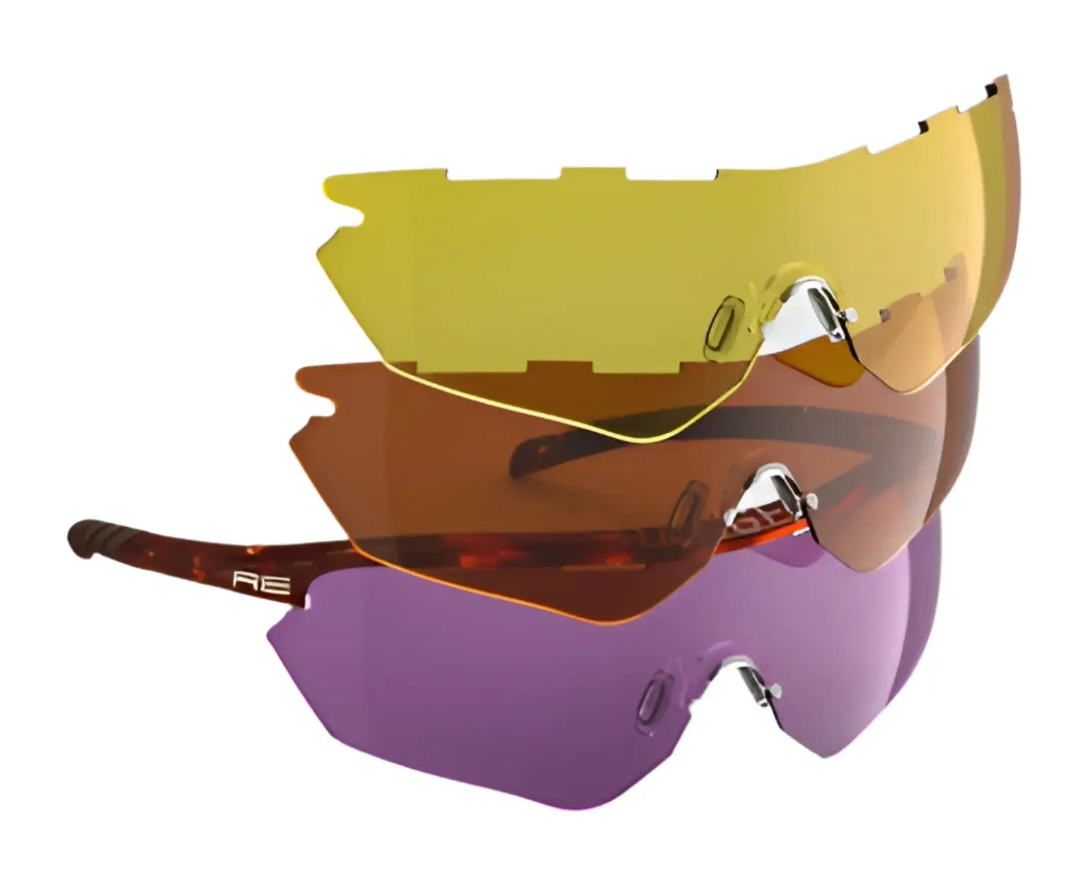 RE Ranger Phantom 2.0 Shooting Sunglasses Tortoise & Dark Purple, Modified Brown, Medium Yellowes / Bayonet RE Ranger Phantom 2.0 Shooting Sunglasses Tortoise & Dark Purple, Modified Brown, Medium Yellowes / Bayonet