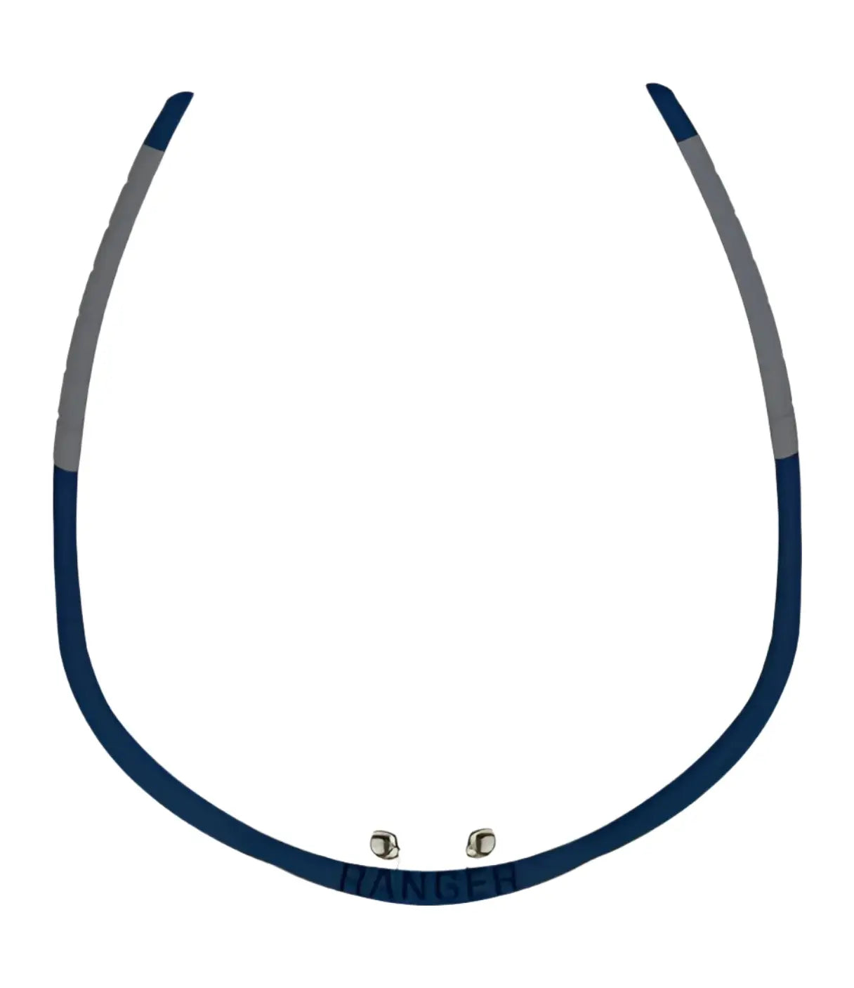 A blue and gray stethoscope headband with ear tips is shown on a white background next to RE Ranger Phantom 2.0 Shooting Sunglasses (size 146) by RE Ranger featuring Claysight lenses. A blue and gray stethoscope headband with ear tips is shown on a white background next to RE Ranger Phantom 2.0 Shooting Sunglasses (size 146) by RE Ranger featuring Claysight lenses.