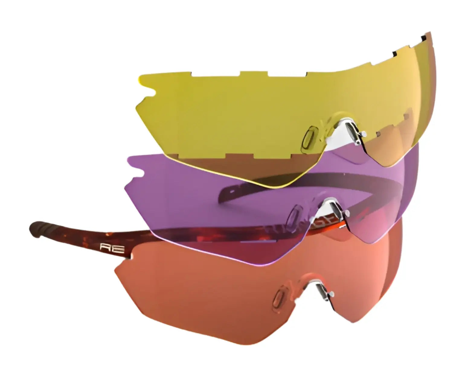 RE Ranger Phantom 2.0 Shooting Sunglasses Tortoise & HD Medium, Dark Purple, Medium Yellowes / Bayonet RE Ranger Phantom 2.0 Shooting Sunglasses Tortoise & HD Medium, Dark Purple, Medium Yellowes / Bayonet