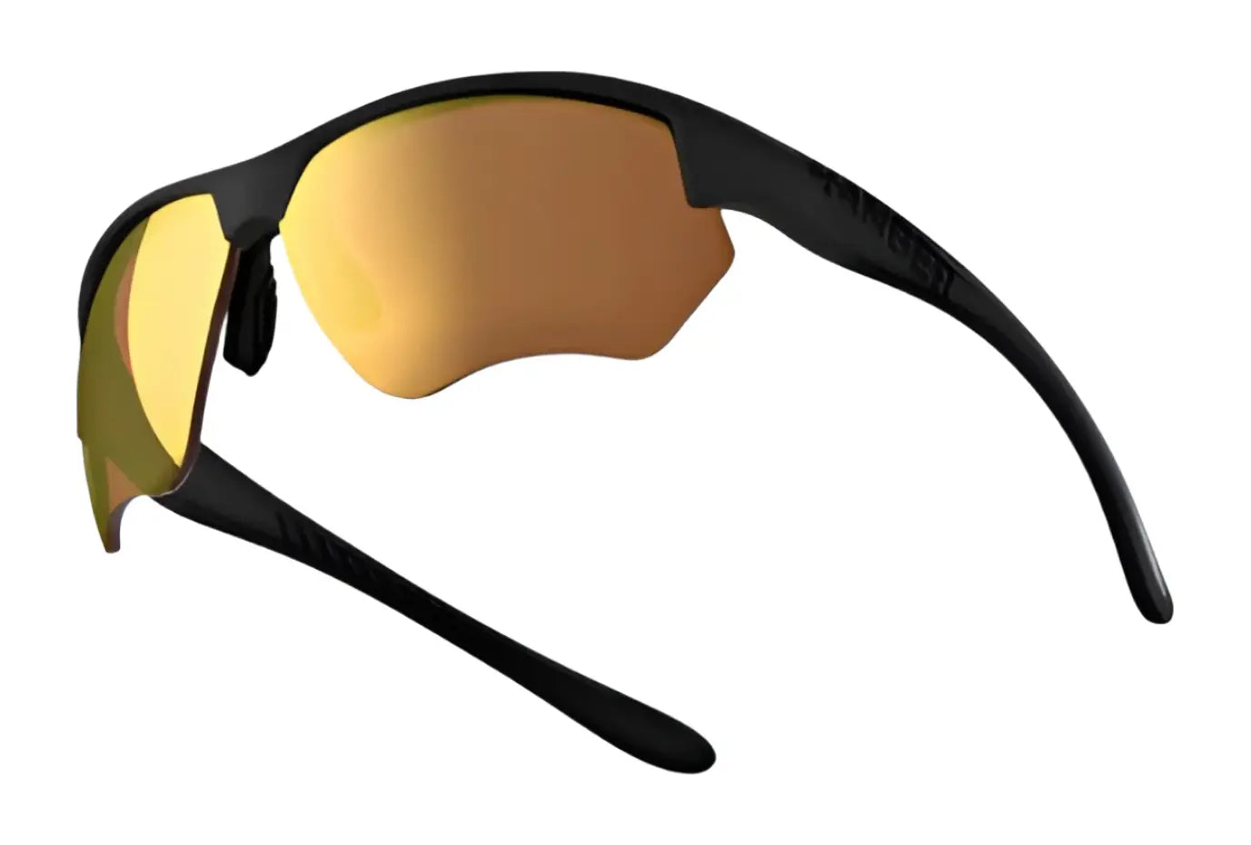 RE Ranger Phoenix Shooting Sunglasses by RE Ranger, size 67, with curved, reflective orange lenses using Clearsight Lens Technology—ideal for outdoor activities. Shown on a white background. RE Ranger Phoenix Shooting Sunglasses by RE Ranger, size 67, with curved, reflective orange lenses using Clearsight Lens Technology—ideal for outdoor activities. Shown on a white background.