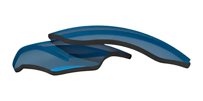 Two curved, blue-tinted transparent shapes with black edges overlap on white, evoking the clarity of the RE Ranger Phoenix Sport Lens and suggesting clear vision. Two curved, blue-tinted transparent shapes with black edges overlap on white, evoking the clarity of the RE Ranger Phoenix Sport Lens and suggesting clear vision.