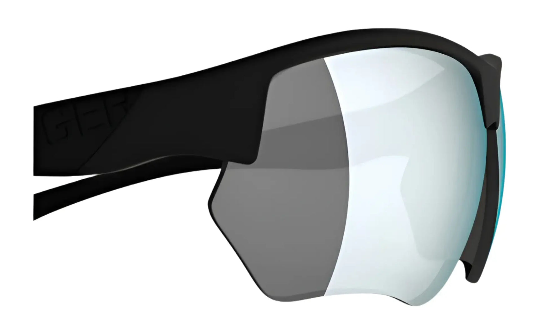 Close-up of RE Ranger Phoenix Sport Lens sunglasses by RE Ranger, featuring a large, curved sport lens for clear vision and enhanced performance. Close-up of RE Ranger Phoenix Sport Lens sunglasses by RE Ranger, featuring a large, curved sport lens for clear vision and enhanced performance.