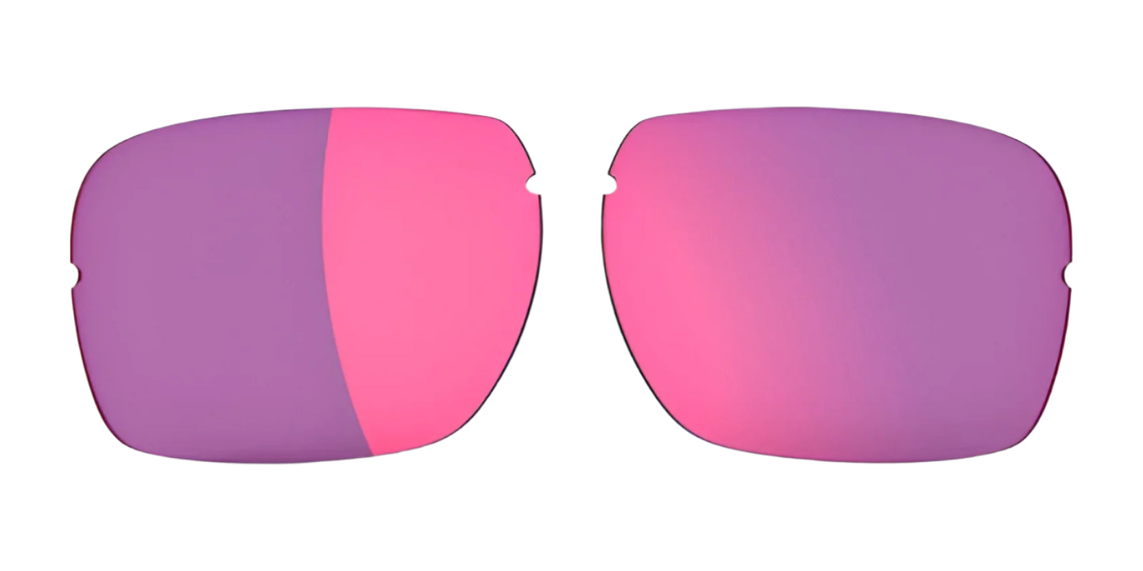 Two pink and purple gradient RE Ranger XLW Lens replacement lenses by RE Ranger on a white background, designed for XLW frames—an ideal alternative to standard clear lenses. Two pink and purple gradient RE Ranger XLW Lens replacement lenses by RE Ranger on a white background, designed for XLW frames—an ideal alternative to standard clear lenses.