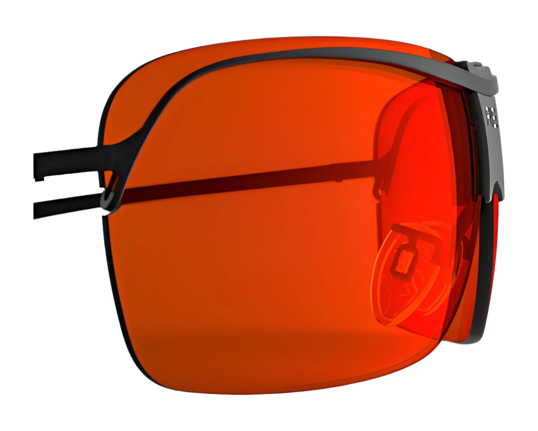 The RE Ranger XLW Lens sunglasses by RE Ranger feature large, curved red-orange shooting lenses and a sleek black XLW frame. The RE Ranger XLW Lens sunglasses by RE Ranger feature large, curved red-orange shooting lenses and a sleek black XLW frame.