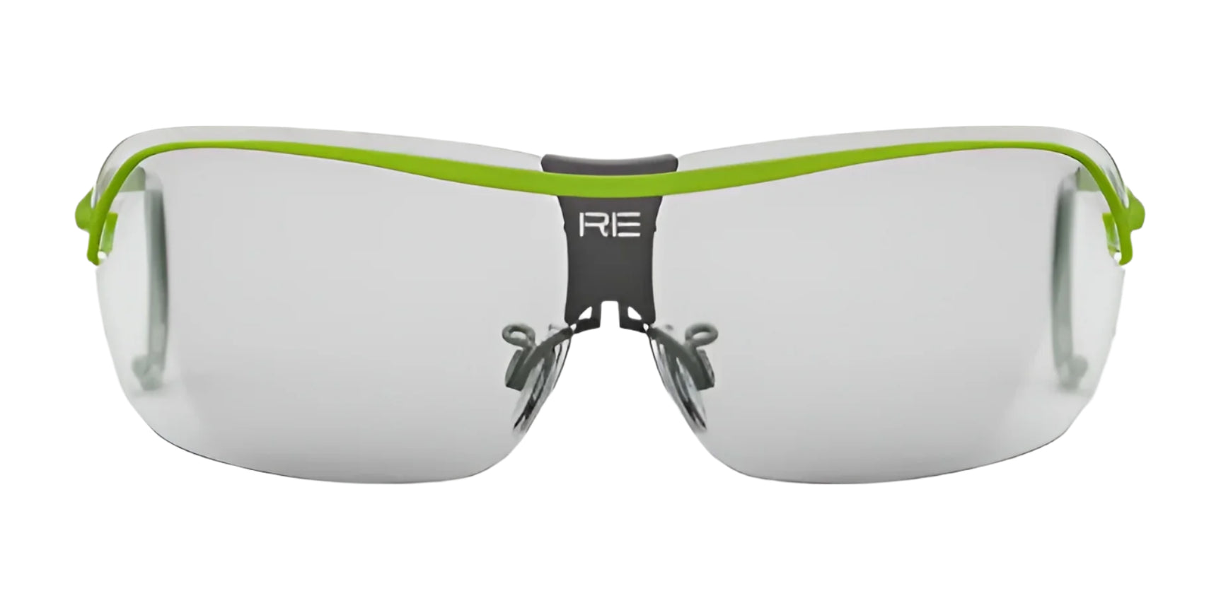 The RE Ranger XLW Shooting Glasses feature sleek green frames and reflective lenses, plus an adjustable nose bridge emblazoned with "RE" for an optimal fit during sport shooting. The RE Ranger XLW Shooting Glasses feature sleek green frames and reflective lenses, plus an adjustable nose bridge emblazoned with "RE" for an optimal fit during sport shooting.