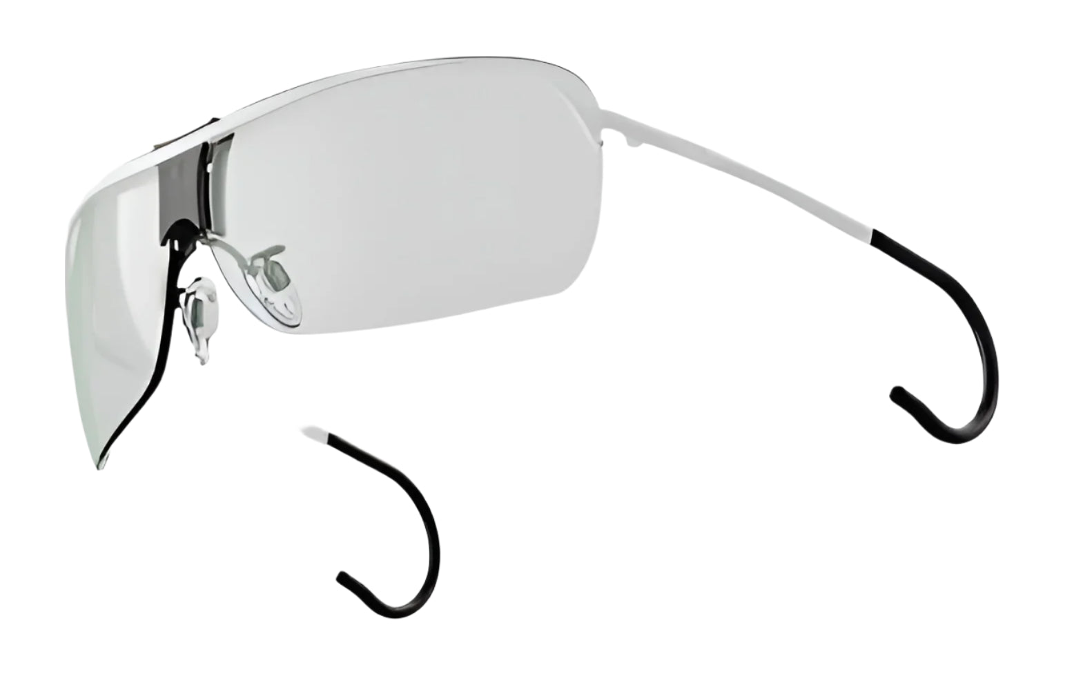 The RE Ranger XLW Shooting Glasses by RE Ranger feature a sleek wrap frame in silver, mirrored lenses, detachable temple tips, and an adjustable nose bridge for a perfect fit. The RE Ranger XLW Shooting Glasses by RE Ranger feature a sleek wrap frame in silver, mirrored lenses, detachable temple tips, and an adjustable nose bridge for a perfect fit.