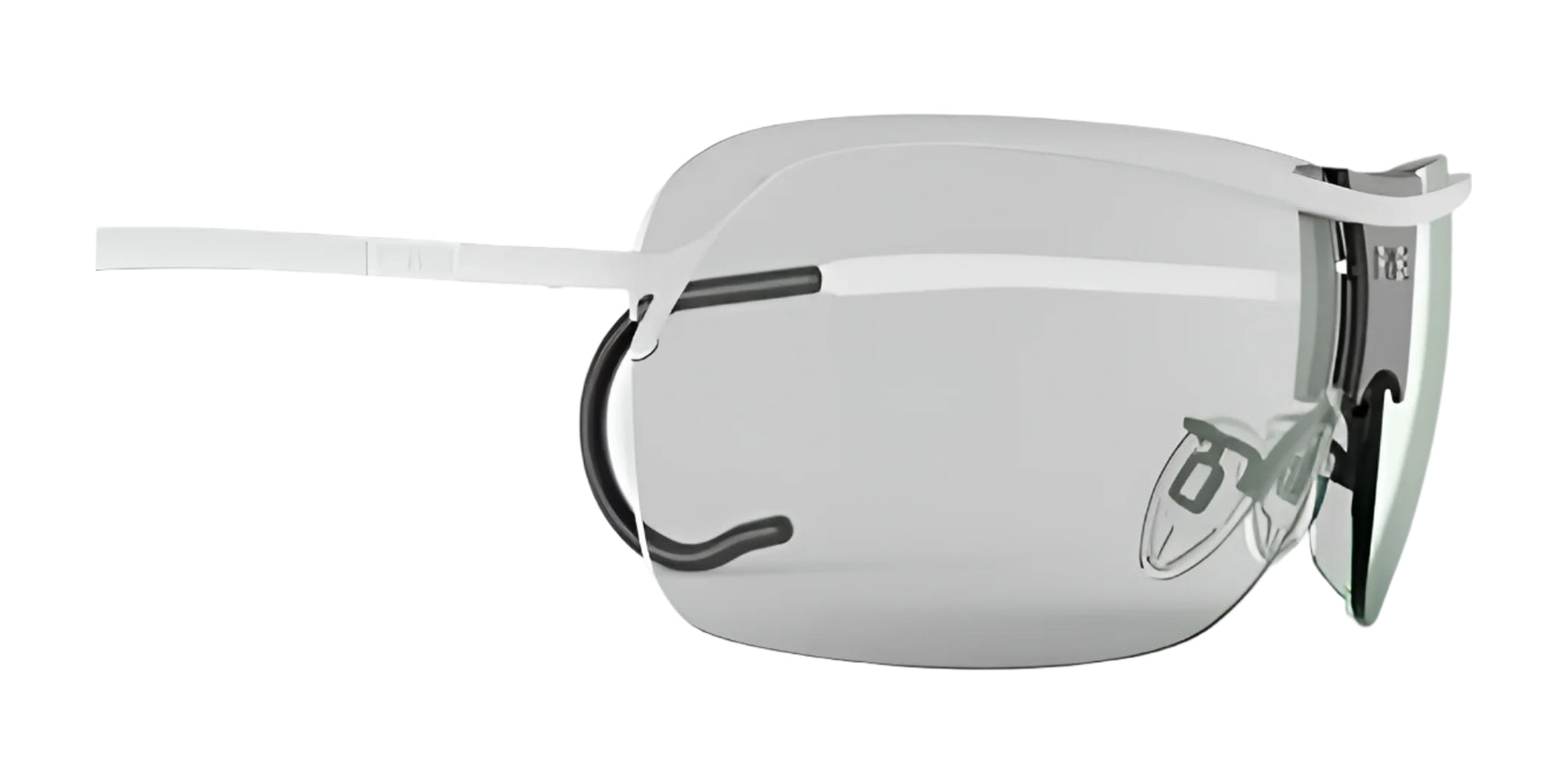 The RE Ranger XLW Shooting Glasses by RE Ranger offer a sleek, modern frameless design with a silver-toned bridge and arms. Nose pads are visible from the side, providing distortion-free vision for precision in sport shooting. The RE Ranger XLW Shooting Glasses by RE Ranger offer a sleek, modern frameless design with a silver-toned bridge and arms. Nose pads are visible from the side, providing distortion-free vision for precision in sport shooting.