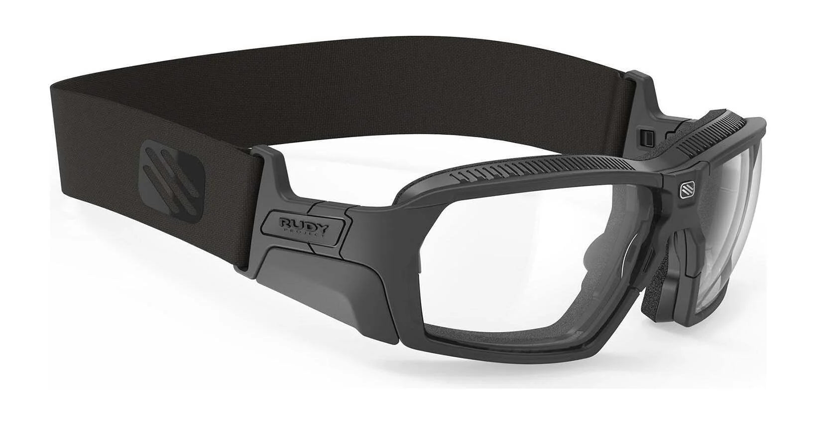 The Rudy Project Agent Q Performance Kit | Size 68 sports goggles by Rudy Project feature clear UV-protective lenses, a wide elastic strap, and are shown on a white background for safe, comfortable active use. The Rudy Project Agent Q Performance Kit | Size 68 sports goggles by Rudy Project feature clear UV-protective lenses, a wide elastic strap, and are shown on a white background for safe, comfortable active use.