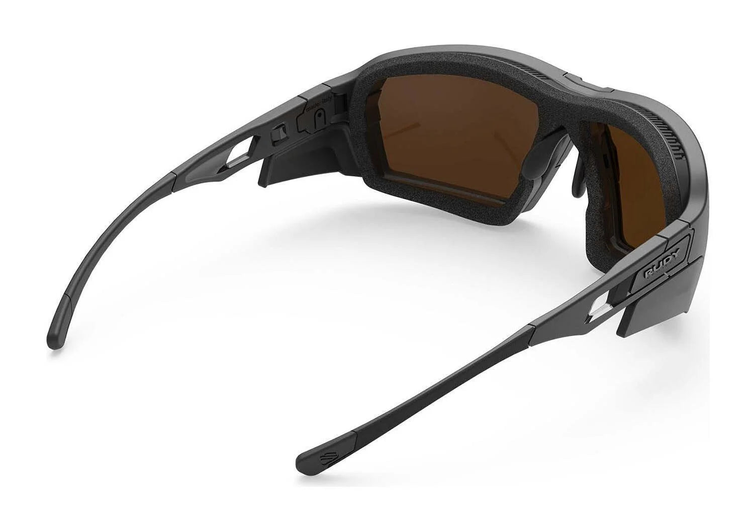 The Rudy Project Agent Q Performance Kit (Size 68) by Rudy Project features black protective sunglasses with brown lenses, foam padding around the frame, and provides reliable UV protection for your eyes. The Rudy Project Agent Q Performance Kit (Size 68) by Rudy Project features black protective sunglasses with brown lenses, foam padding around the frame, and provides reliable UV protection for your eyes.