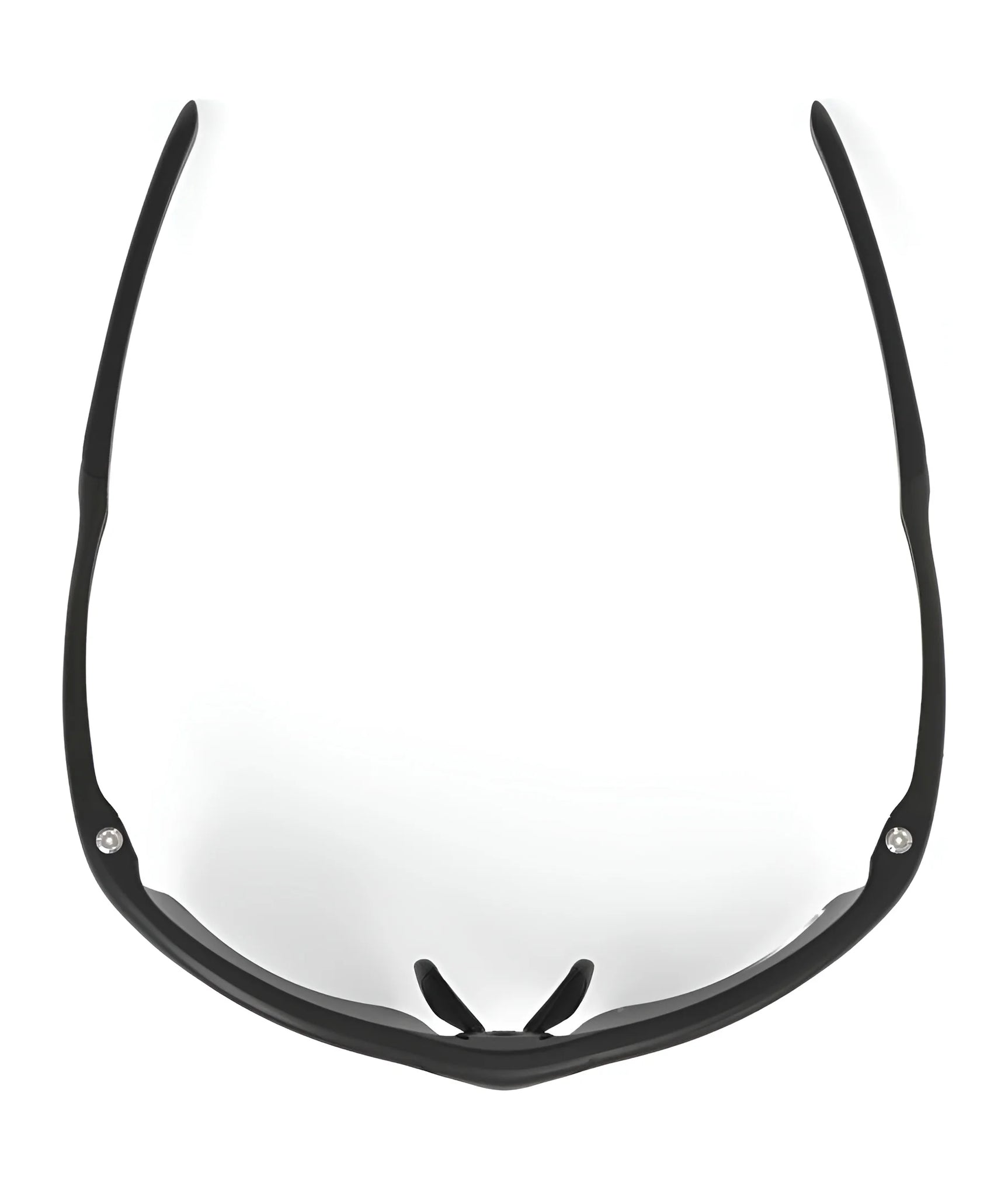 The Rudy Project Agon Sunglasses | Size 68 by Rudy Project are black sport sunglasses shown from above, highlighting adjustable anti-slip temples and interchangeable lenses. Frame, arms, and nose pads are visible on a white background—ideal for cycling. The Rudy Project Agon Sunglasses | Size 68 by Rudy Project are black sport sunglasses shown from above, highlighting adjustable anti-slip temples and interchangeable lenses. Frame, arms, and nose pads are visible on a white background—ideal for cycling.