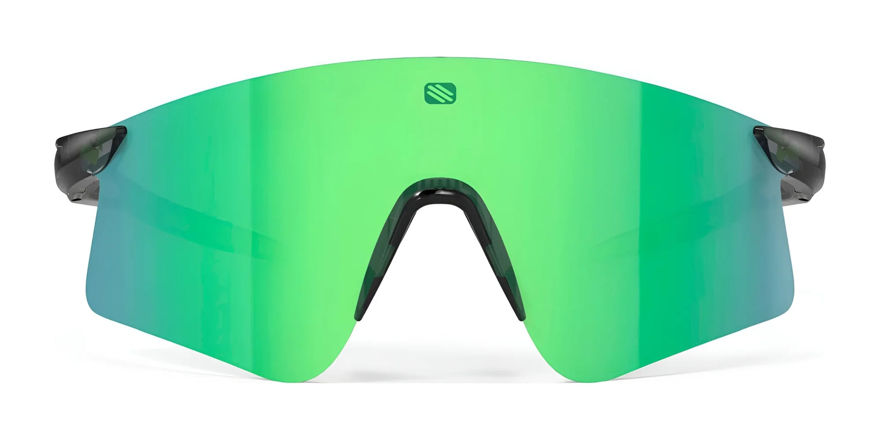 The Rudy Project Astral X Sunglasses | Size 150 feature a bold green mirrored shield lens and minimal black frame, offering stylish eye protection from harmful UV rays. The Rudy Project Astral X Sunglasses | Size 150 feature a bold green mirrored shield lens and minimal black frame, offering stylish eye protection from harmful UV rays.
