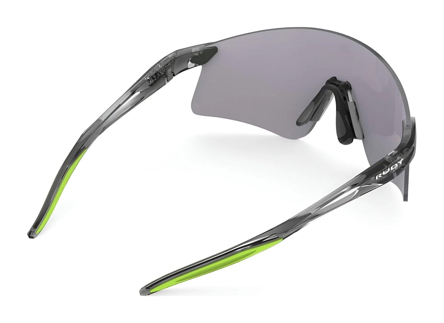 The Rudy Project Astral X Sunglasses | Size 150 feature gray lenses, black and neon green arms, and a wraparound shield design for bold style and UV protection. The Rudy Project Astral X Sunglasses | Size 150 feature gray lenses, black and neon green arms, and a wraparound shield design for bold style and UV protection.