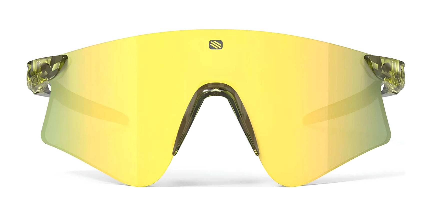 The Rudy Project Astral Sunglasses (Size 147) feature yellow mirrored wraparound shield lenses with a frameless design, delivering reliable UV protection for active lifestyles. The Rudy Project Astral Sunglasses (Size 147) feature yellow mirrored wraparound shield lenses with a frameless design, delivering reliable UV protection for active lifestyles.