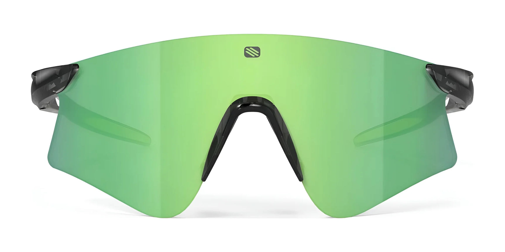 The Rudy Project Astral Sunglasses (Size 147) feature green mirrored, wide single shield lenses and black arms, offering UV protection for optimal eye safety during outdoor activities. The Rudy Project Astral Sunglasses (Size 147) feature green mirrored, wide single shield lenses and black arms, offering UV protection for optimal eye safety during outdoor activities.