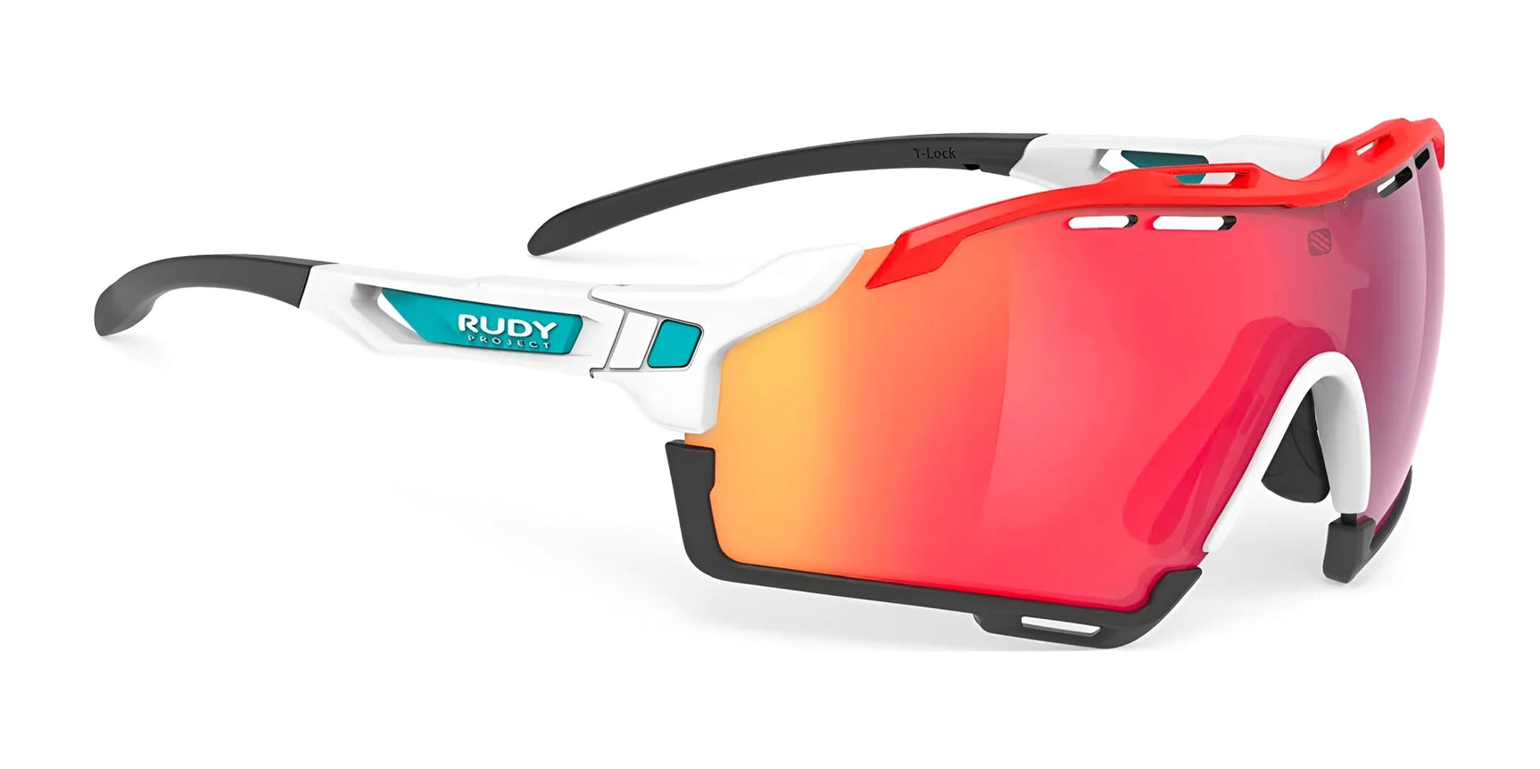 Rudy Project Cutline Sunglasses Multilaser Red / White Matte w/ Red and Black Bumpers Rudy Project Cutline Sunglasses Multilaser Red / White Matte w/ Red and Black Bumpers