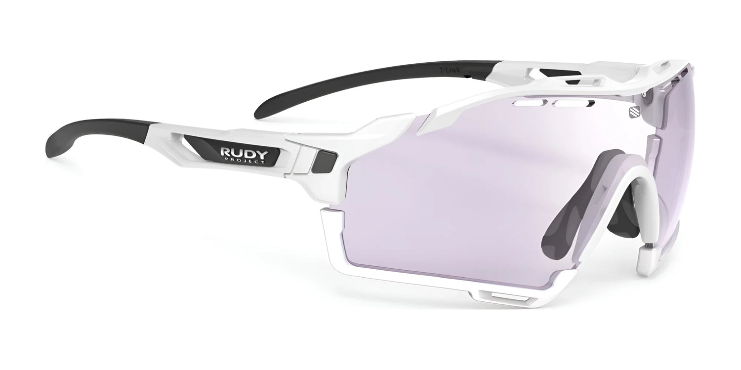 Rudy Project Cutline Sunglasses ImpactX Photochromic 2 Laser Purple / White Gloss w/ White Bumpers Rudy Project Cutline Sunglasses ImpactX Photochromic 2 Laser Purple / White Gloss w/ White Bumpers