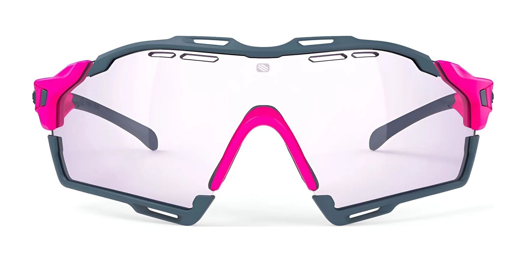 Rudy Project Cutline Sunglasses by Rudy Project feature a clear lens, dark gray frame, and bright pink accents, with adaptive temple tips for comfort during any activity. Rudy Project Cutline Sunglasses by Rudy Project feature a clear lens, dark gray frame, and bright pink accents, with adaptive temple tips for comfort during any activity.