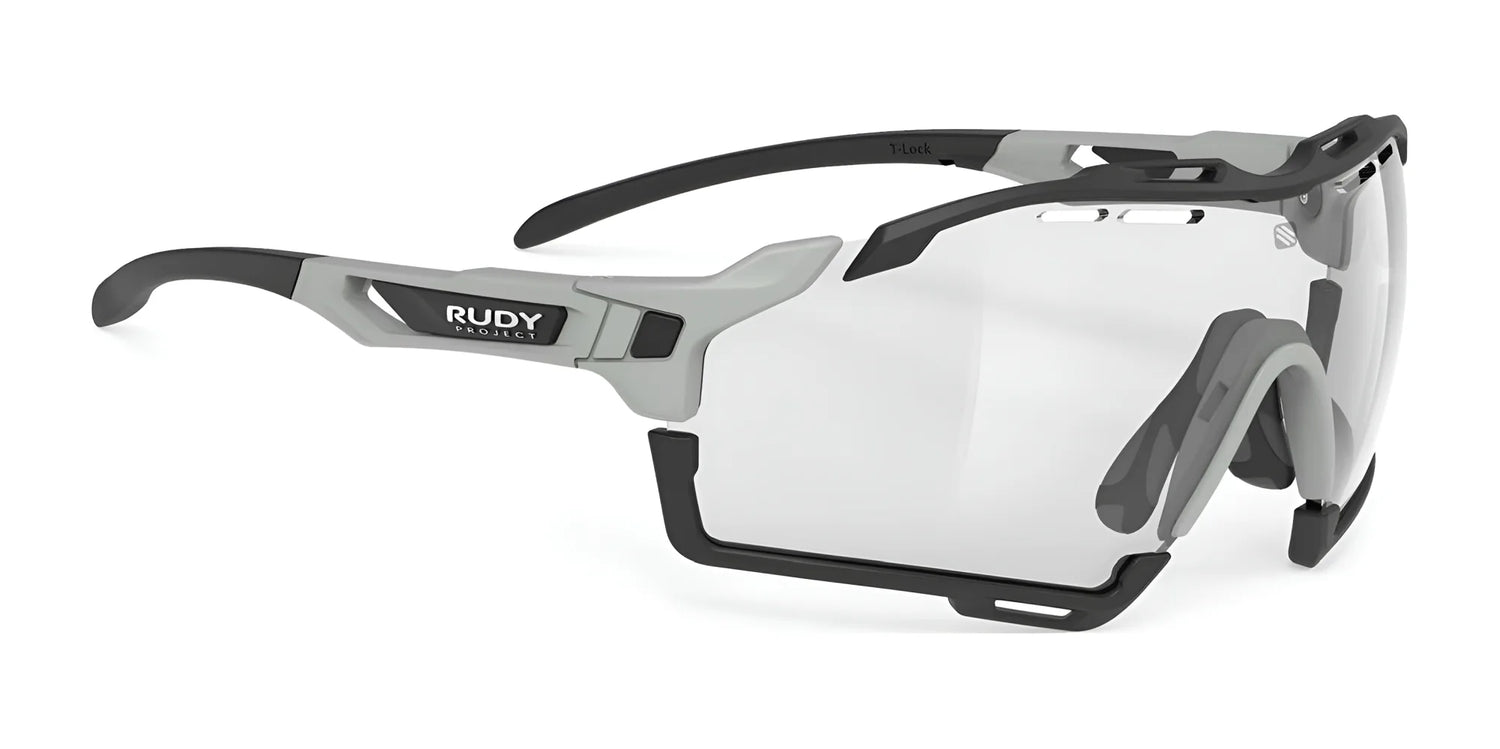 Rudy Project Cutline Sunglasses ImpactX Photochromic 2 Laser Black / Light Grey Matte w/ Black Bumpers Rudy Project Cutline Sunglasses ImpactX Photochromic 2 Laser Black / Light Grey Matte w/ Black Bumpers
