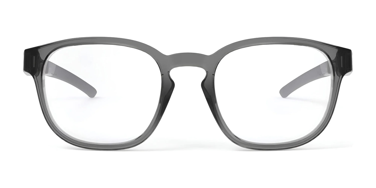 Front view of gray, square-framed Rudy Project Iridis 66 Eyeglasses | Size 51 with clear lenses and a lightweight Grilamid frame—ideal for sports or daily wear—shown on a white background. Front view of gray, square-framed Rudy Project Iridis 66 Eyeglasses | Size 51 with clear lenses and a lightweight Grilamid frame—ideal for sports or daily wear—shown on a white background.