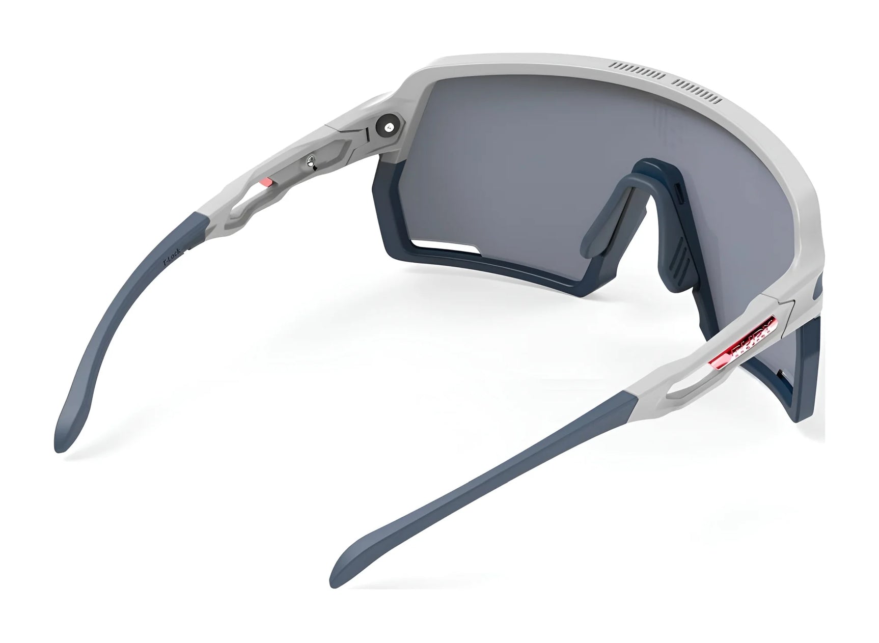 The Rudy Project Kelion Sunglasses (Size 144) by Rudy Project feature a gray and black wraparound, angular design with UV protection and a sporty, futuristic look. The Rudy Project Kelion Sunglasses (Size 144) by Rudy Project feature a gray and black wraparound, angular design with UV protection and a sporty, futuristic look.
