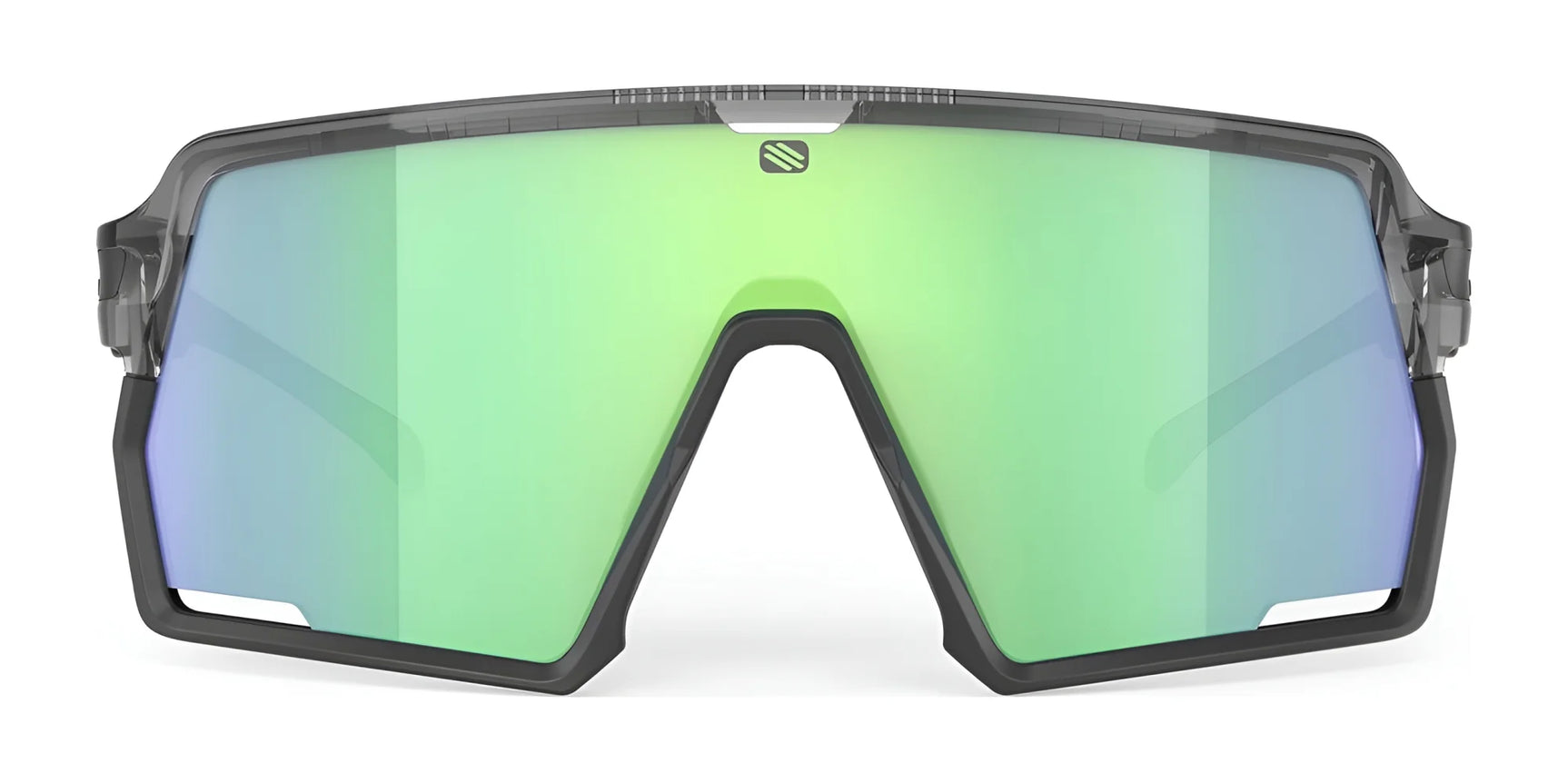 The Rudy Project Kelion Sunglasses | Size 144 feature a large green-tinted mirrored lens, black frame, and advanced UV protection for your eyes. The Rudy Project Kelion Sunglasses | Size 144 feature a large green-tinted mirrored lens, black frame, and advanced UV protection for your eyes.