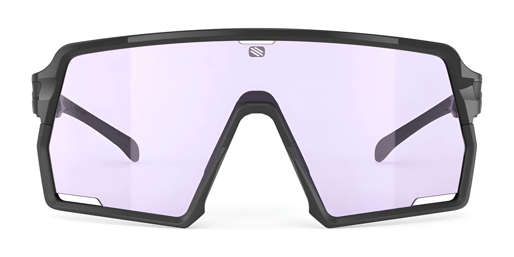 Front view of Rudy Project Kelion Sunglasses | Size 144 by Rudy Project in black, featuring large, slightly tinted rectangular lenses that offer UV protection. Front view of Rudy Project Kelion Sunglasses | Size 144 by Rudy Project in black, featuring large, slightly tinted rectangular lenses that offer UV protection.