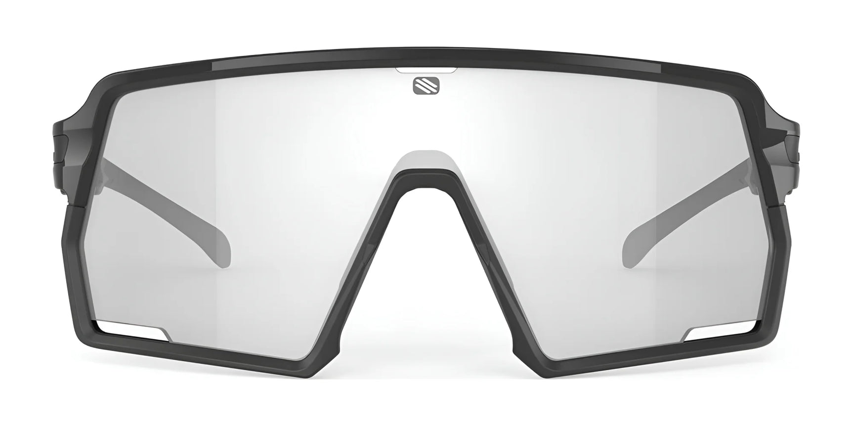 Front view of Rudy Project Kelion Sunglasses | Size 144—oversized, frameless sports eyewear with clear lenses, black border, and UV protection for dependable outdoor performance. Front view of Rudy Project Kelion Sunglasses | Size 144—oversized, frameless sports eyewear with clear lenses, black border, and UV protection for dependable outdoor performance.