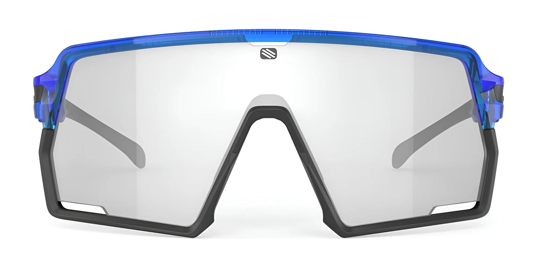 Rudy Project Kelion Sunglasses | Size 144 feature a blue frame, clear lens, and bold black edges. Designed by Rudy Project for UV protection and prescription compatibility. Rudy Project Kelion Sunglasses | Size 144 feature a blue frame, clear lens, and bold black edges. Designed by Rudy Project for UV protection and prescription compatibility.