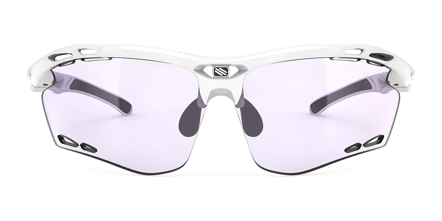 Rudy Project Propulse Sunglasses | Size 75: White wraparound sports sunglasses with large, slightly tinted lenses for UV protection and comfort, featuring an adjustable nosepiece. Brand: Rudy Project. Rudy Project Propulse Sunglasses | Size 75: White wraparound sports sunglasses with large, slightly tinted lenses for UV protection and comfort, featuring an adjustable nosepiece. Brand: Rudy Project.
