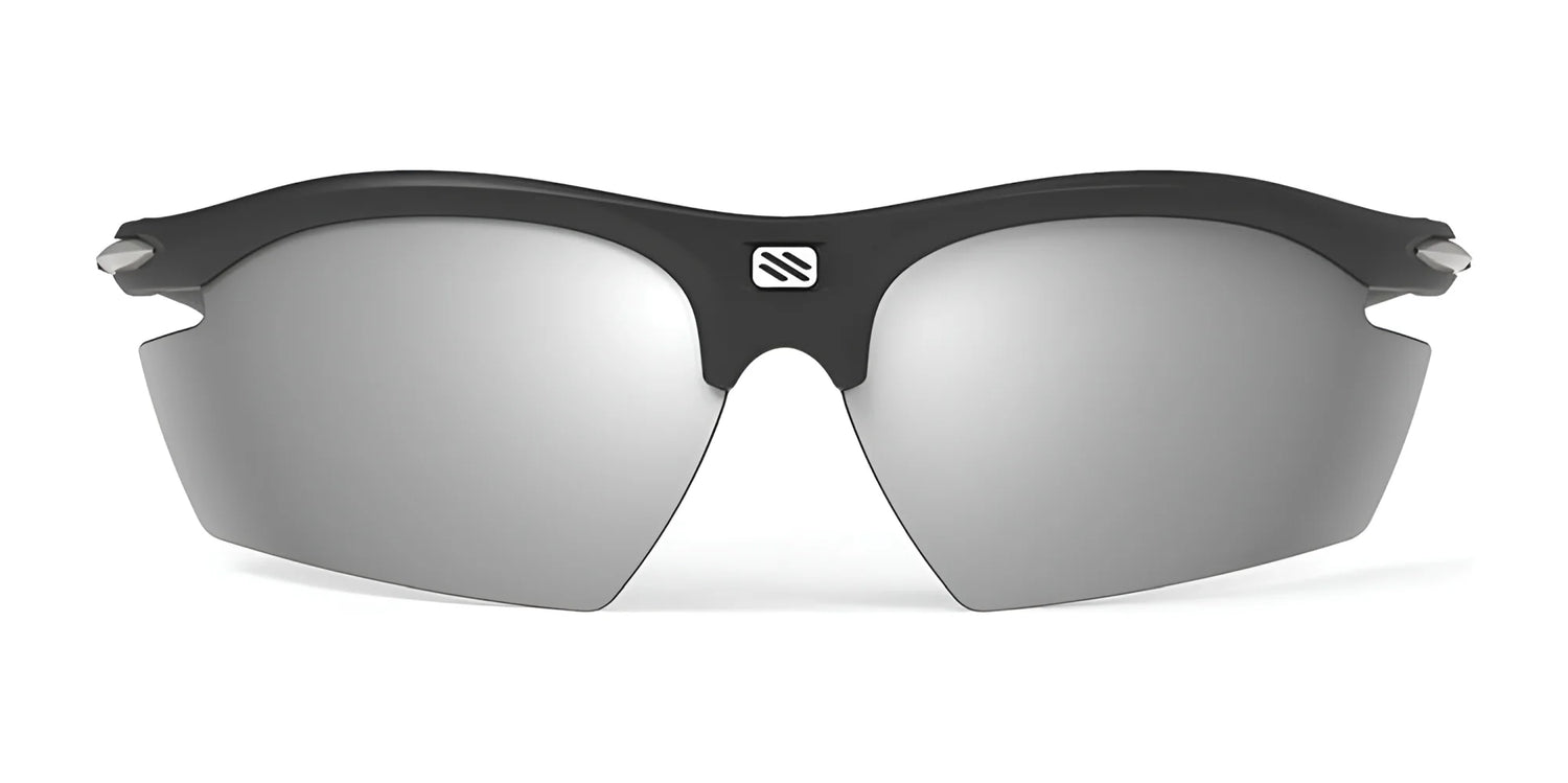 Rudy Project Rydon Sunglasses by Rudy Project feature a sleek black frame, mirrored lenses, and adjustable anti-slip nosepads, shown on a white background. Rudy Project Rydon Sunglasses by Rudy Project feature a sleek black frame, mirrored lenses, and adjustable anti-slip nosepads, shown on a white background.