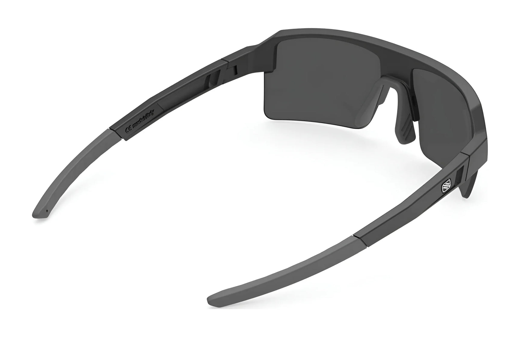 Rudy Project Sirius Sunglasses | Size 50 by Rudy Project feature black wraparound design, thick arms, and rectangular lenses, offering reliable UV protection and enhanced eye safety from back and side views. Rudy Project Sirius Sunglasses | Size 50 by Rudy Project feature black wraparound design, thick arms, and rectangular lenses, offering reliable UV protection and enhanced eye safety from back and side views.