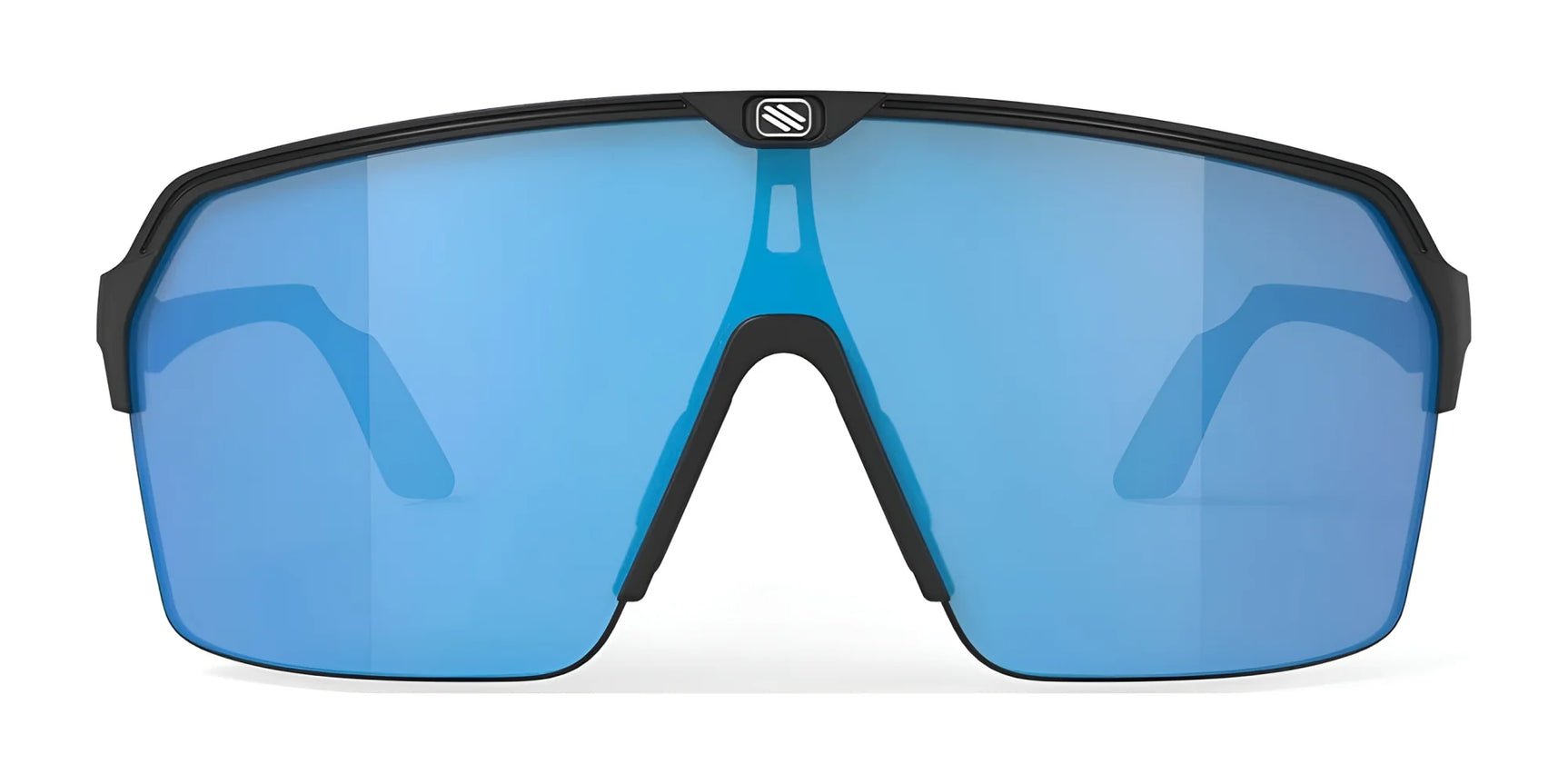 The Rudy Project Spinshield Air Sunglasses | Size 147 feature blue lenses, a black frame, and a wraparound shield design for superior UV protection. The Rudy Project Spinshield Air Sunglasses | Size 147 feature blue lenses, a black frame, and a wraparound shield design for superior UV protection.