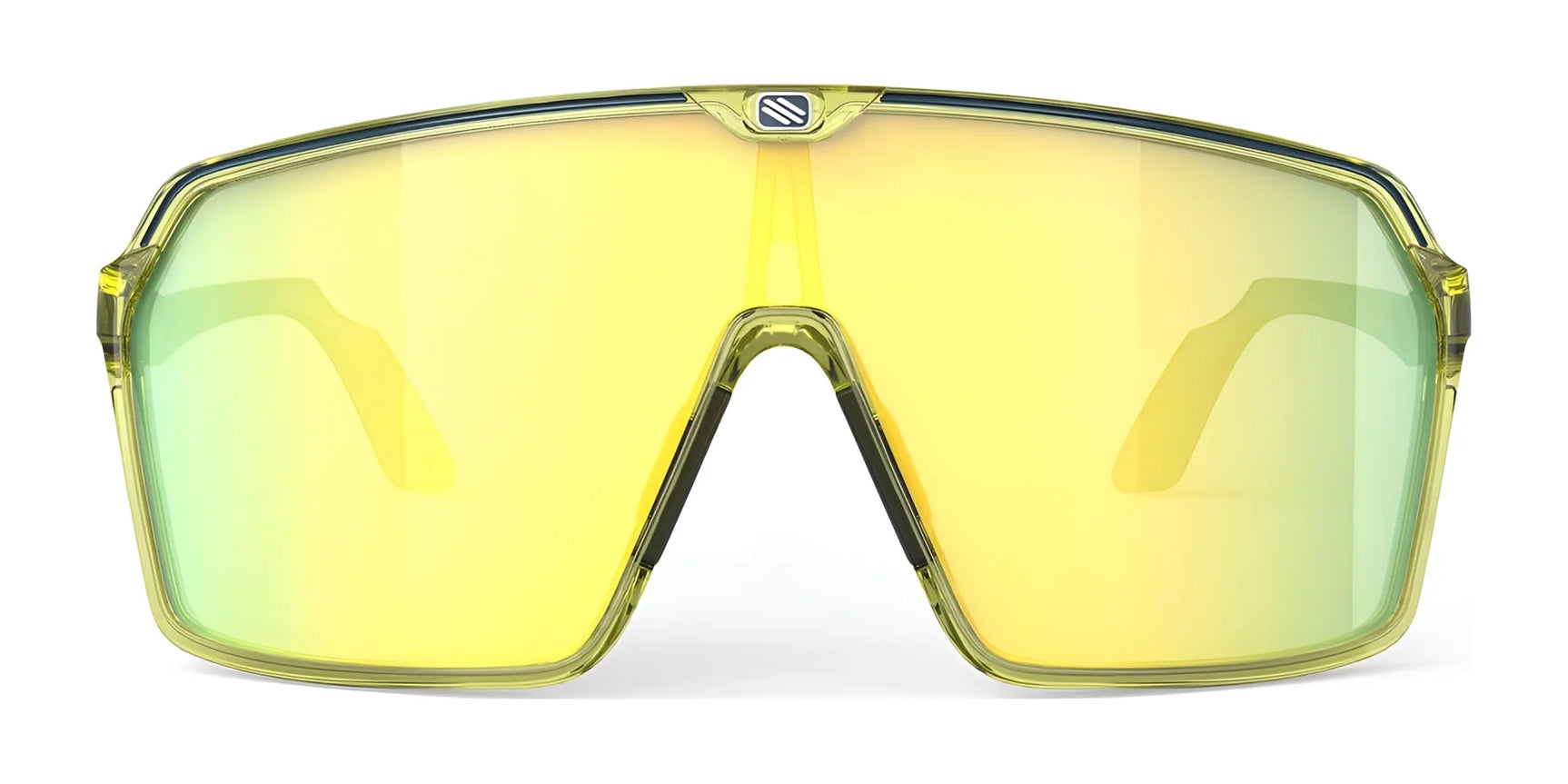 The Rudy Project Spinshield Sunglasses | Size 147 feature a yellow-green translucent frame and wide yellow-tinted lens for futuristic style and optimal eye protection. The Rudy Project Spinshield Sunglasses | Size 147 feature a yellow-green translucent frame and wide yellow-tinted lens for futuristic style and optimal eye protection.