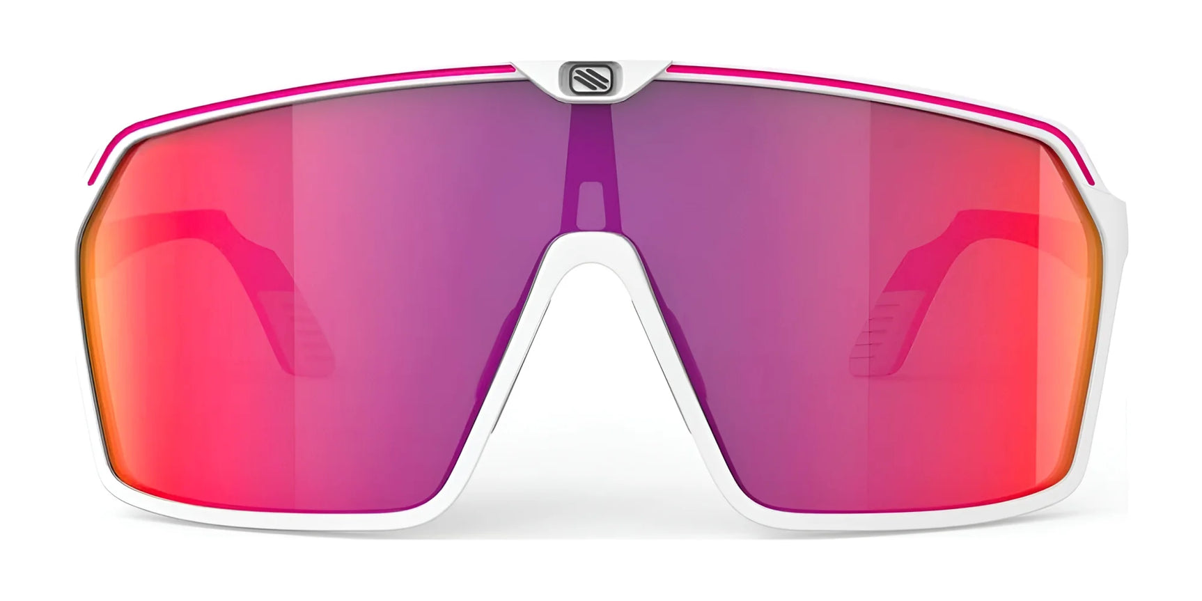 The Rudy Project Spinshield Sunglasses | Size 147 feature a single pink-tinted lens and white frame, offering advanced eye protection from Rudy Project for high-speed cycling or running. The Rudy Project Spinshield Sunglasses | Size 147 feature a single pink-tinted lens and white frame, offering advanced eye protection from Rudy Project for high-speed cycling or running.