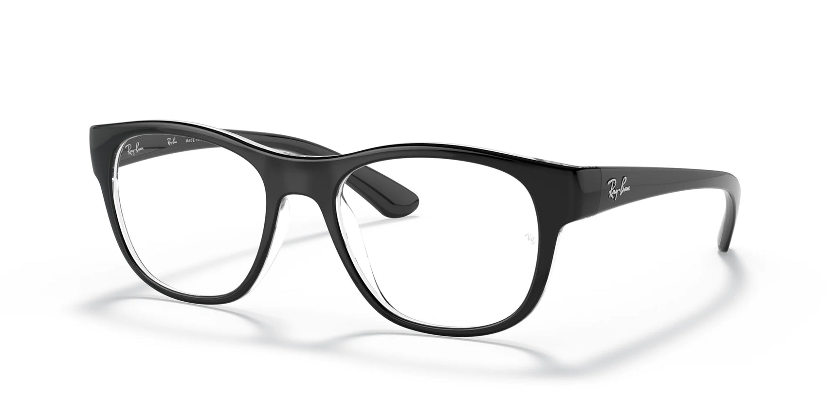 Ray-Ban RX7191 Eyeglasses Black On Transparent / Clear Ray-Ban RX7191 Eyeglasses Black On Transparent / Clear