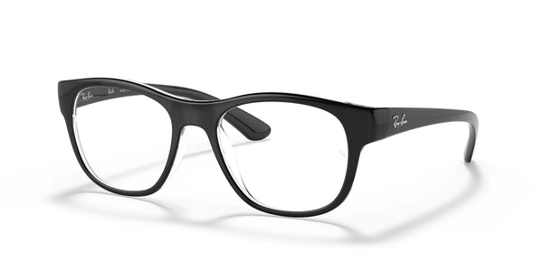 Ray-Ban RX7191 Eyeglasses | Size 53 / Black On Transparent / Clear