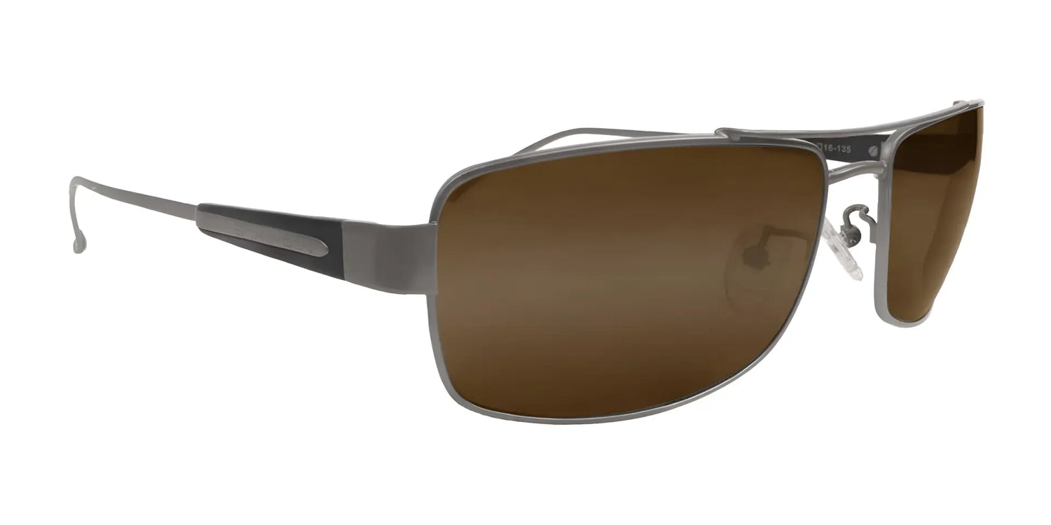 Scheyden MUSTANG Sunglasses have polarized rectangular brown lenses and a sleek silver titanium frame. Scheyden MUSTANG Sunglasses have polarized rectangular brown lenses and a sleek silver titanium frame.