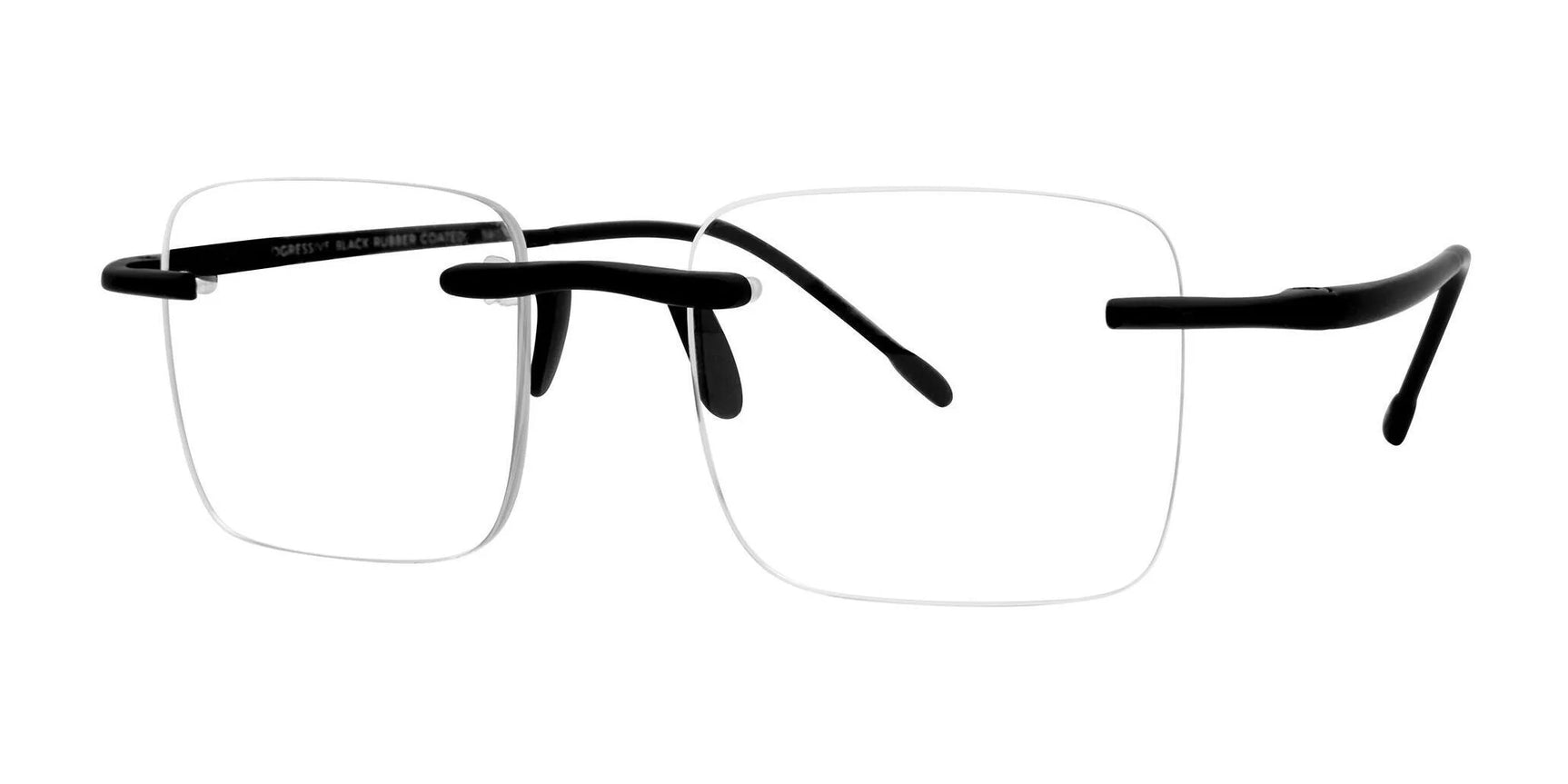 SCOJO SQUARE PROGRESS Eyeglasses Black Rubber Coated SCOJO SQUARE PROGRESS Eyeglasses Black Rubber Coated