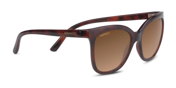 Serengeti AGATA Sunglasses | Size 57 / Red Tortoise Shiny / Mineral Polarized Drivers Gradient Cat 2 to 3