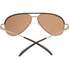 Serengeti CARRARA LEATHER Sunglasses / Shiny Bold Gold with Dark Brown Leather / Mineral Polarized Drivers Gold Cat 3 to 3 / Size 59
