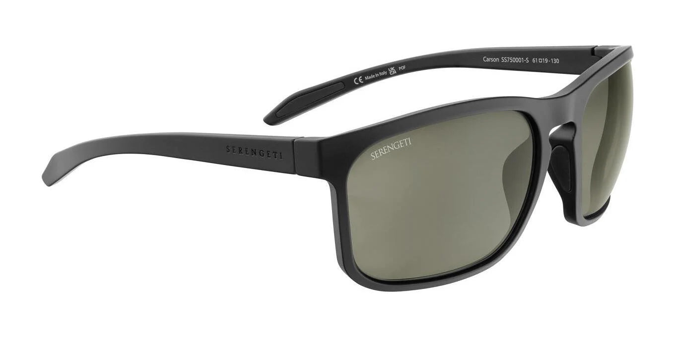 Serengeti CARSON Sunglasses Black Matte / Mineral Polarized 555nm Cat 3 to 3 B4 Serengeti CARSON Sunglasses Black Matte / Mineral Polarized 555nm Cat 3 to 3 B4